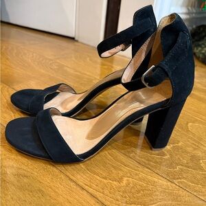 Madewell Black Suede Block Heel Sandals